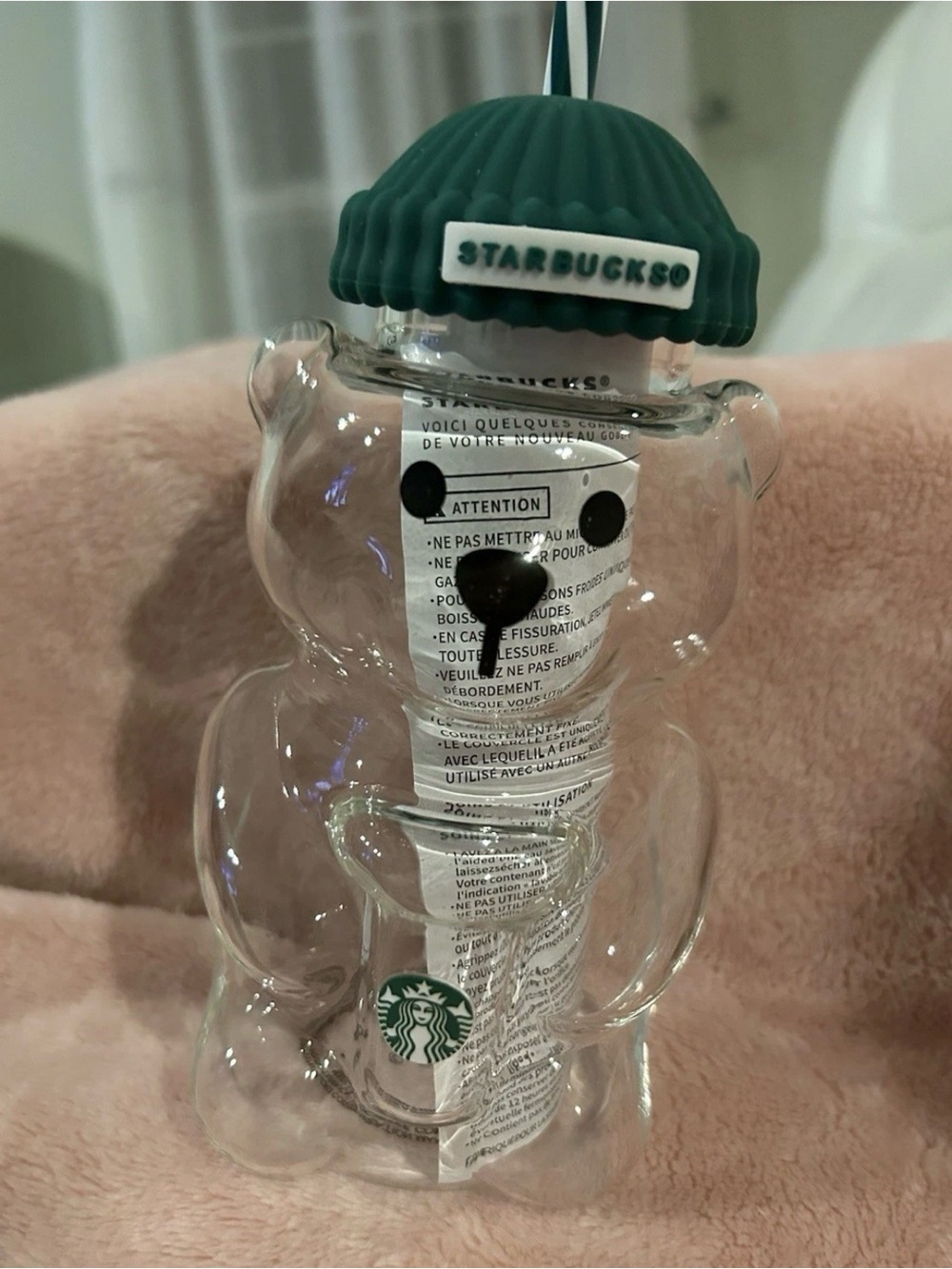 Brand New Starbucks Bear Bearista Glass 20oz  Cold Cup Tumbler Limited Edition - Picture 3 of 3